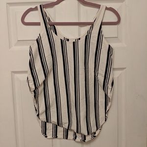 Black white striped Madewell split tank